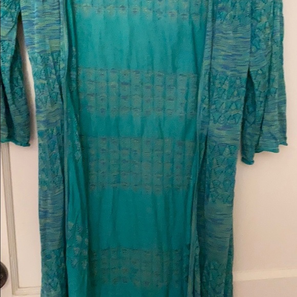 NWT Bebe green high slit duster kimono (no belt) - Picture 3 of 11